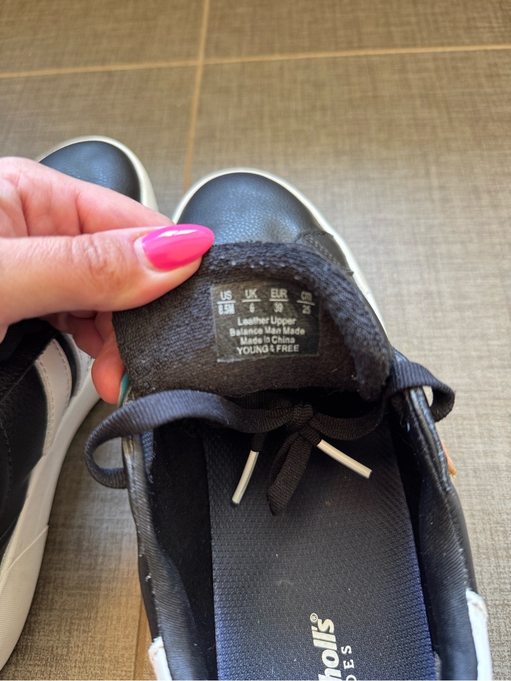 Dr. Scholl's Black and White Platform Sneakers - Picture 5 of 5